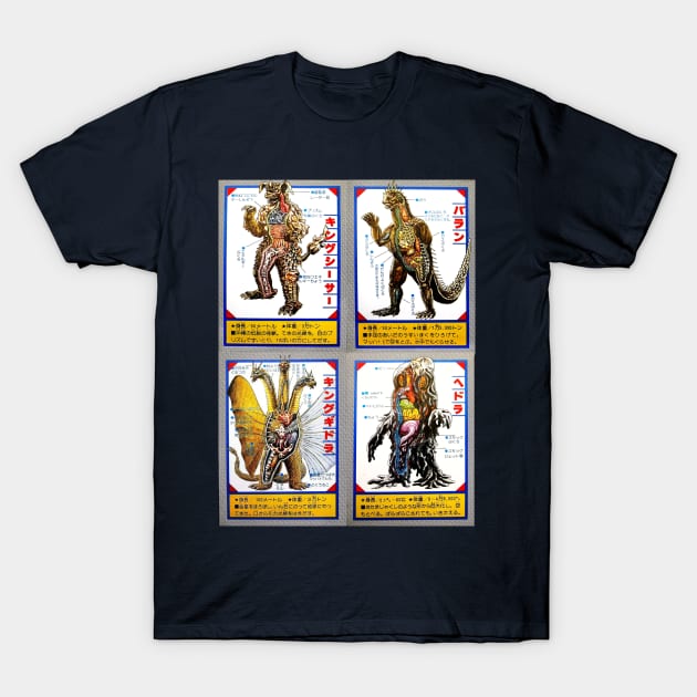 Kaiju Anatomy Trading Cards 1 T-Shirt by Pop Fan Shop